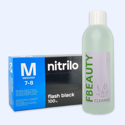 Kit Cleaner FB + Luvas de Nitrilo Flash Black