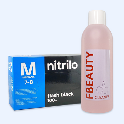 Kit Cleaner FB + Luvas de Nitrilo Flash Black