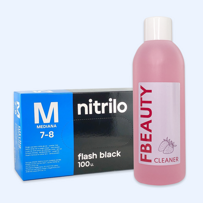 Kit Cleaner FB + Luvas de Nitrilo Flash Black