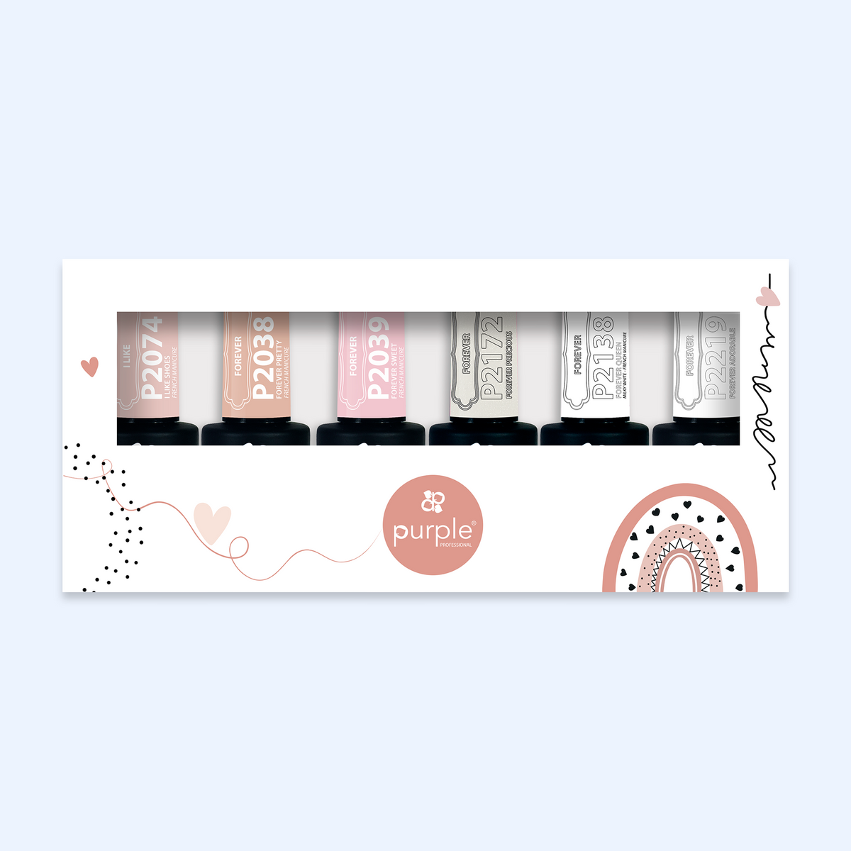 Verniz Gel Purple - Caixa Coleção French Manicure Kit 6uni.